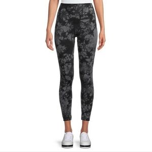 Bagatelle Seamless Tie-Dyed Leggings Gray Black High Waisted Ankle Size S